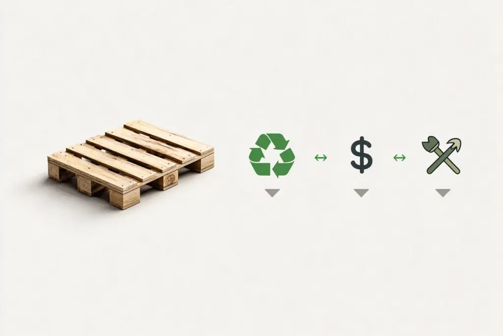 An infographic showing options for pallets, answering the FAQ on how to get rid of pallets