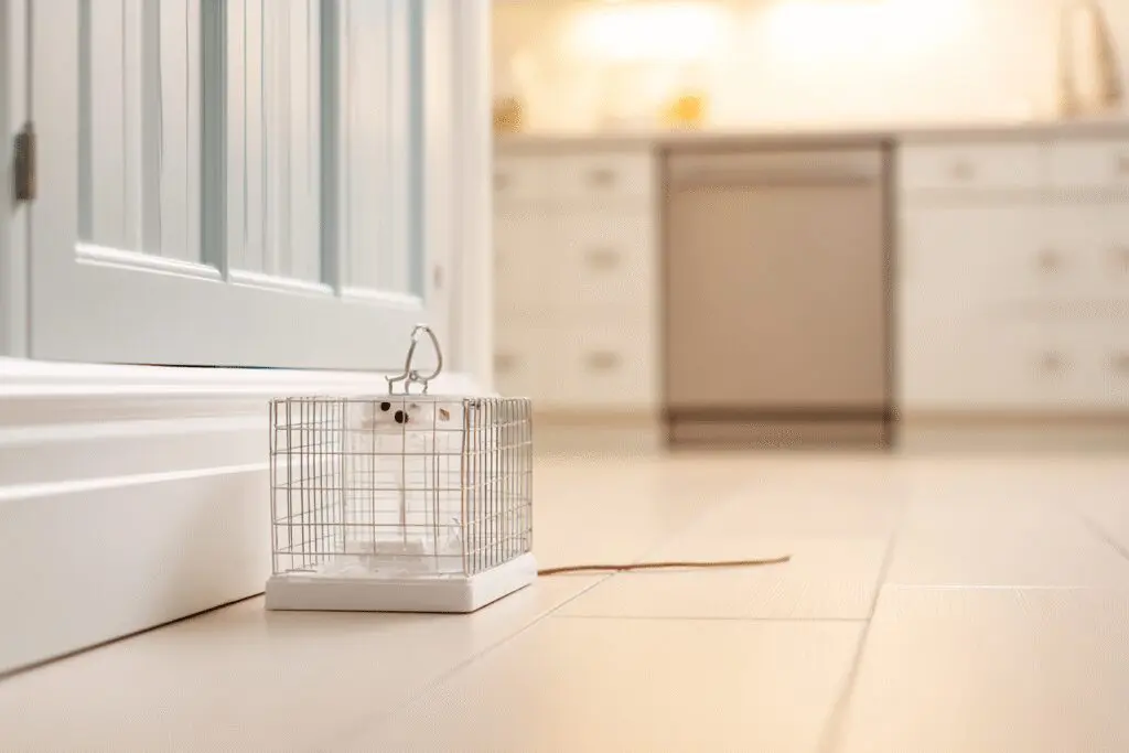 A humane solution for the FAQ on how to get rid of mice in a house, featuring a live-catch trap.