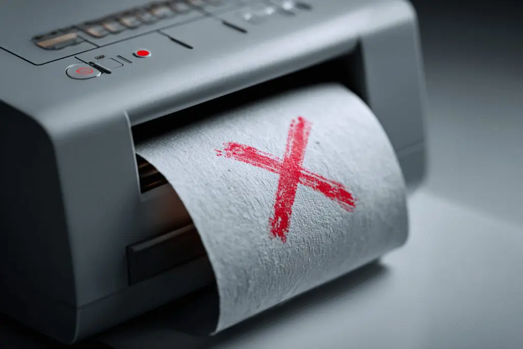 A machine removing a void mark from a receipt, answering the FAQ on how to get rid of void on card transactions.