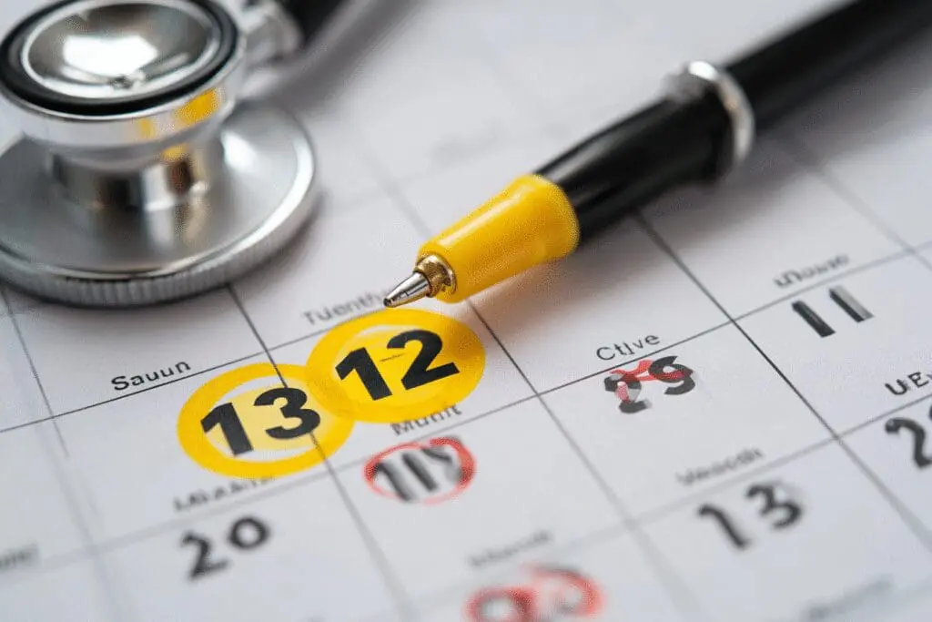 A timeline for the FAQ on how long it takes to get a CNA license, using a calendar to show the time frame.