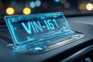 A top secret visual on how to get a plate number with a VIN instantly, showing a VIN being digitally linked to a plate.