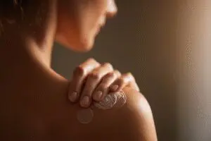 An easy way to heal quicker and how to get rid of cupping marks fast, showing a healing cream being applied