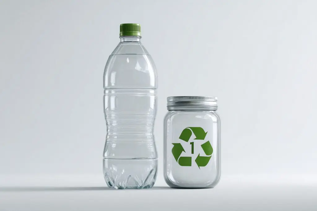An informational visual for the FAQ What is Polyethylene Terephthalate, showing common PET plastic items