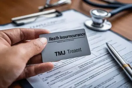 The truth about how to get TMJ covered by insurance plans, showing an insurance card and a medical form