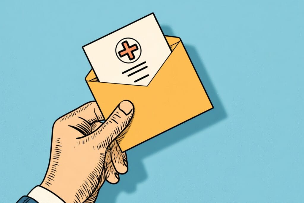 A doctor's note tucked inside a get-well card, a visual for the FAQ on how to get a doctor's note for work.