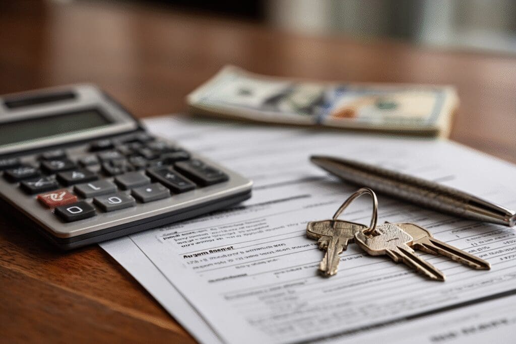 A visual guide for the FAQ on how much it costs to get a real estate license, showing the fees and application process.