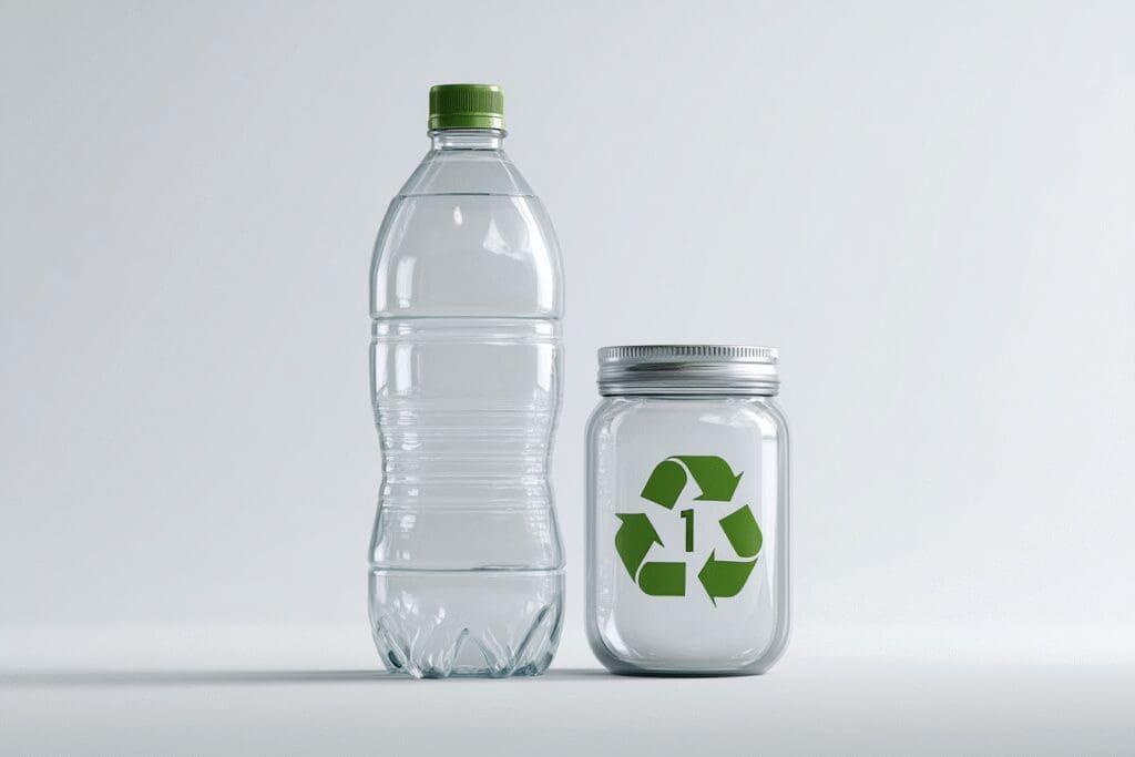 An informational visual for the FAQ What is Polyethylene Terephthalate, showing common PET plastic items